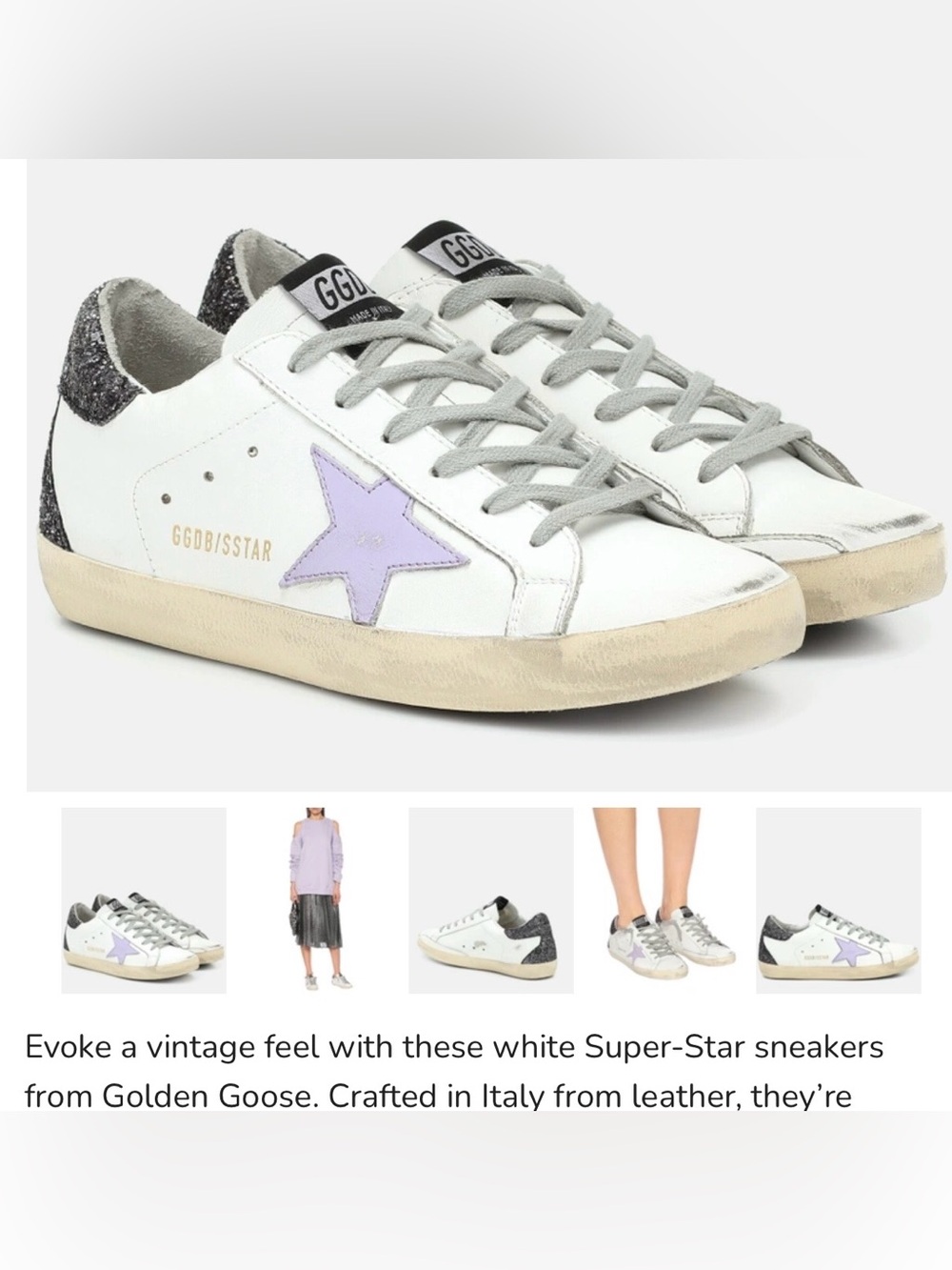 Golden Goose Superstar Glitter Lace-Up Sneakers